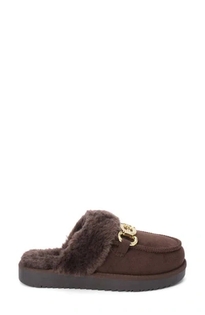 Matisse Davos Faux Fur Platform Slipper In Brown