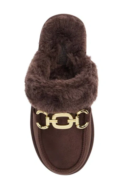 Matisse Davos Faux Fur Platform Slipper In Brown