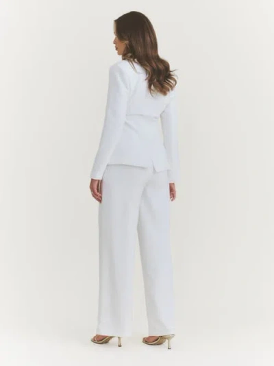 Six Stories Blake Tailored Wide Leg Pants In White