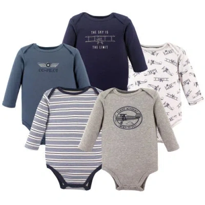 Hudson Baby Five-piece Collection Of Long-sleeve Cotton Bodysuits In Multi
