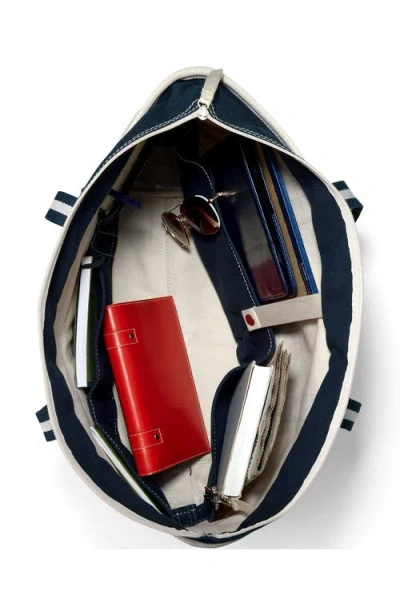 Lands' End Zip Top Long Handle Canvas Tote Bag In Neutral