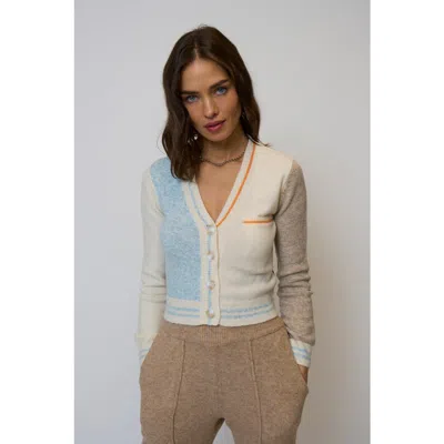 Central Park West Cozy Button V-neck Cardigan In Multi