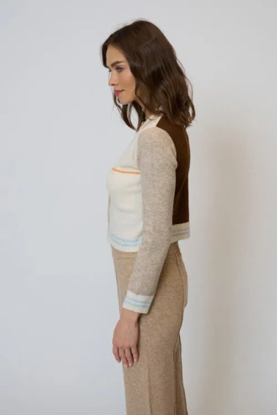 Central Park West Cozy Button V-neck Cardigan In Multi