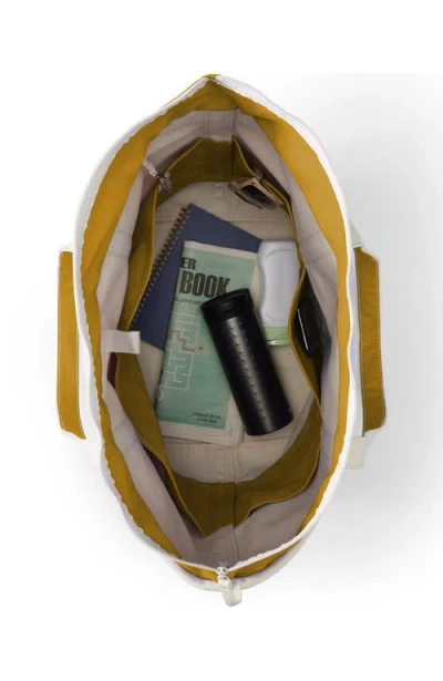 Lands' End Zip Top Long Handle Canvas Tote Bag In Orange