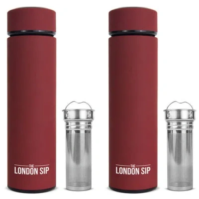 London Sip Infuser Bottle 2-pack, 16oz In Red