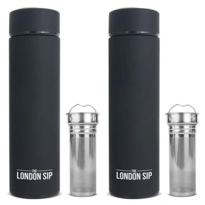 London Sip Infuser Bottle 2-pack, 16oz In Black
