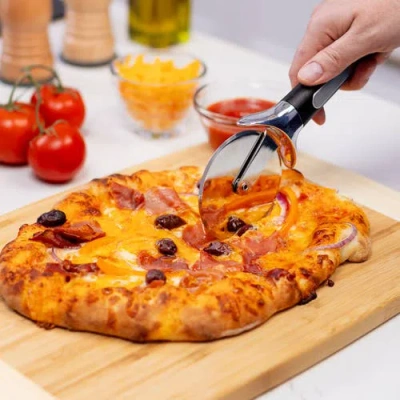 Old Stone Glazed Pizza Stone, Pizza Peel, And Pizza Cutter Set In Multi