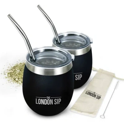 London Sip Yerba Mate Cup Set 8oz In Black