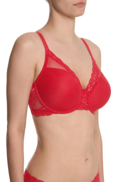 Natori Feathers Full Figure Plunge T-shirt Bra In Red