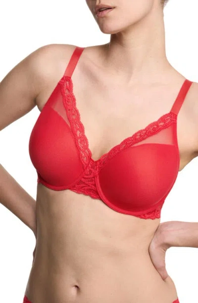 Natori Feathers Full Figure Plunge T-shirt Bra In Red