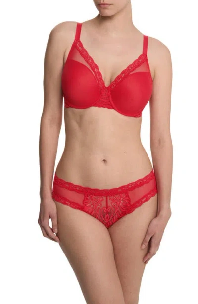 Natori Feathers Full Figure Plunge T-shirt Bra In Red
