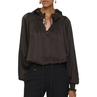 Burberry Bluse Mit Geometrischem Muster In Brown