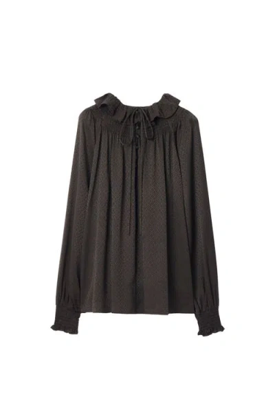 Burberry Bluse Mit Geometrischem Muster In Brown