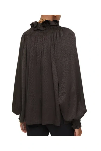 Burberry Bluse Mit Geometrischem Muster In Brown