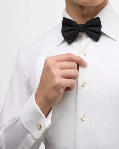 Link Up Classic Round Gold Plated Gemstone Cufflinks And Tuxedo Studs In Gold