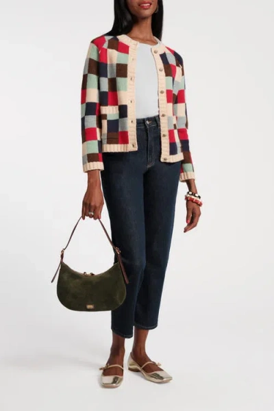 Frances Valentine Pixel Cardigan Sublime Pixel 100% Lambswool In Multi