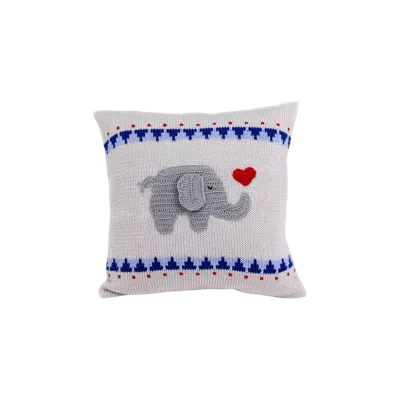 Melange Collection Elephant With Heart Pillow, 10 X 10 In Multi