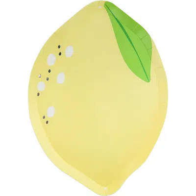 Jollity & Co . Le Dinner Lemon Dessert Plates In Yellow