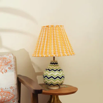 Mela Artisans Chevron Inlay Table Lamp In Multi
