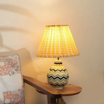 Mela Artisans Chevron Inlay Table Lamp In Multi