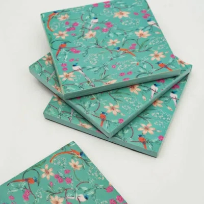 Mela Artisans Aqua Flora Coasters In Blue