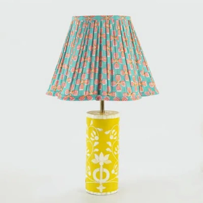 Mela Artisans Petals Handblocked Lampshade In Green