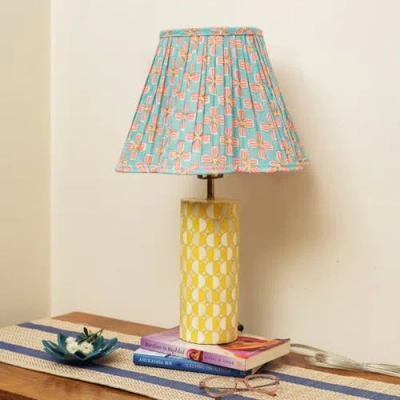 Mela Artisans Petals Handblocked Lampshade In Green