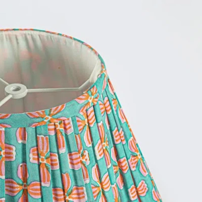Mela Artisans Petals Handblocked Lampshade In Green
