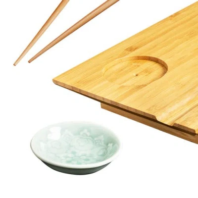 Joyce Chen Burnished Sushi Board Set In Brown