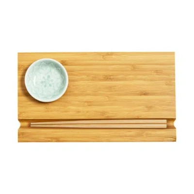 Joyce Chen Burnished Sushi Board Set In Brown