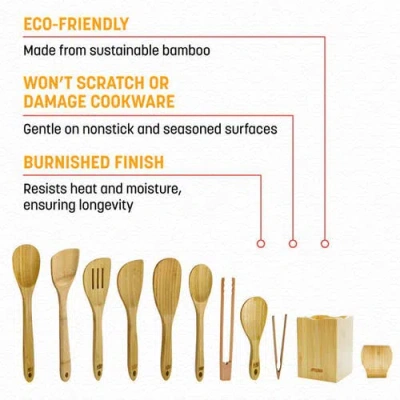 Joyce Chen 11 Piece Burnished Utensil Set In Brown