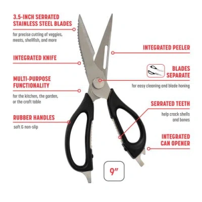 Joyce Chen Multi-use Kitchen Shears In Black