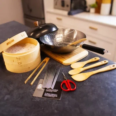 Joyce Chen Professional Series Uncoated 14" Wok Bundle, 12 Piece In Multi