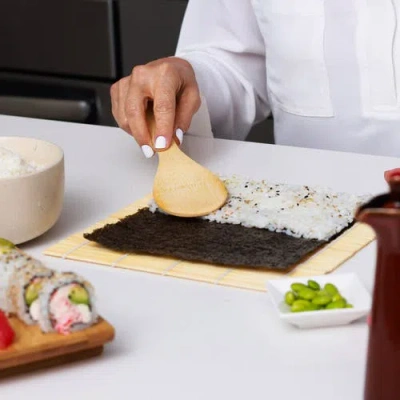 Joyce Chen Sushi Board And Sushi Roller Set In Brown
