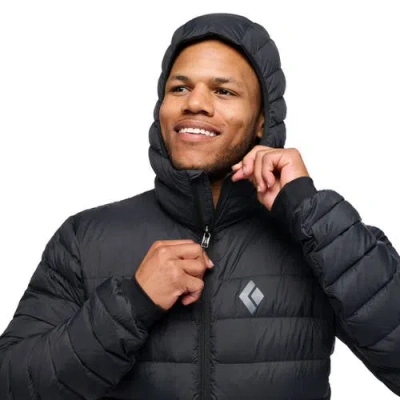 Black Diamond Access Down Hooded Jacket In Black