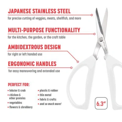 Joyce Chen Original Unlimited Kitchen Scissors With Handles In White