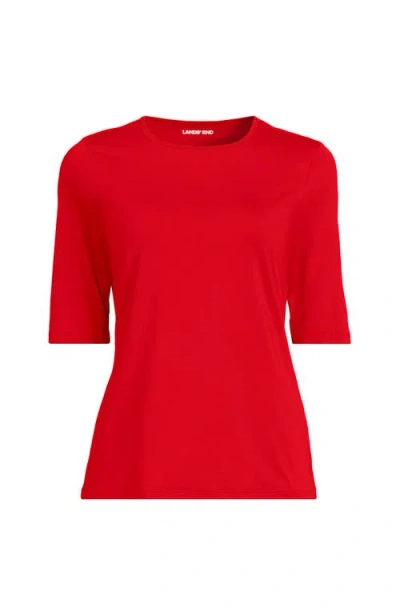 Lands' End Elbow Sleeve Relaxed Upf 50 Rash Guard In Red