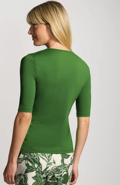 Lands' End Sunshade Upf 50 Elbow Sleeve Relaxed Rash Guard In Green