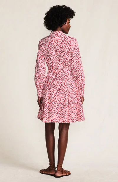 Lands' End Poplin Button Front Dress With Godets In Pink