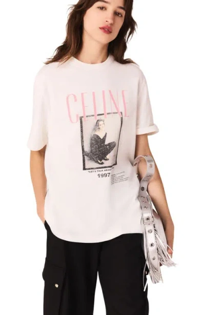 Maje Celine Dion Graphic Tee In White