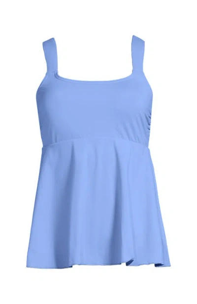 Lands' End Adjustable Scoop Neck Flutter Tankini Top In Purple