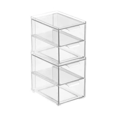Mdesign 2-drawer Stackable Organizer For Kitchen Or Pantry In Transparent