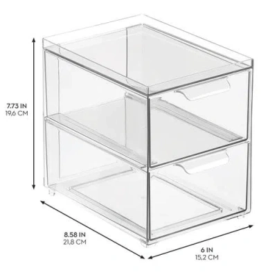 Mdesign 2-drawer Stackable Organizer For Kitchen Or Pantry In Transparent