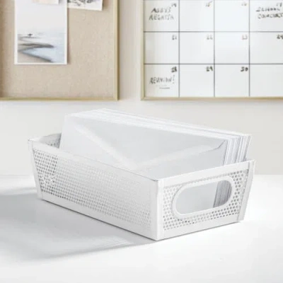 Mdesign Perforated Metal Storage Bin With Handles In White