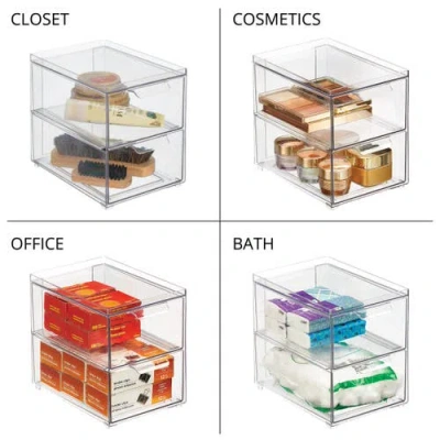 Mdesign 2-drawer Stackable Organizer For Kitchen Or Pantry In Transparent