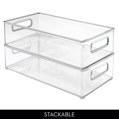 Idesign Plastic Stackable Fridge Bin With Handles, Set Of 3, Clear, Made In Transparent