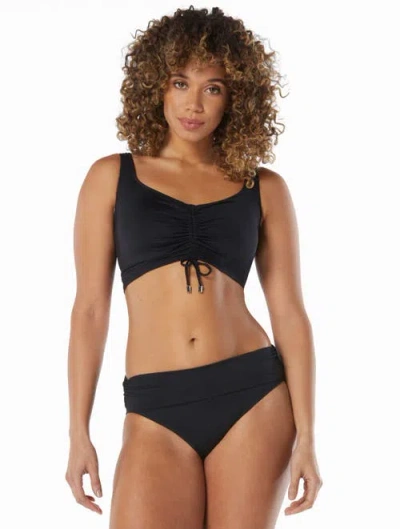 Coco Reef Elevate Bra Sized Shirred Underwire Bikini Top In Black