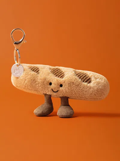 Jellycat Amuseables Baguette Bag Charm In Brown