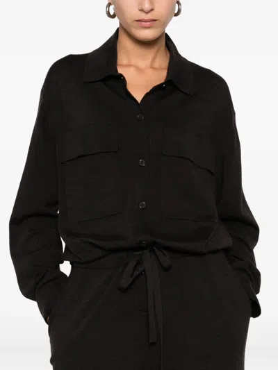 P.a.r.o.s.h Wool-cashmere Blend Jumpsuit In Black