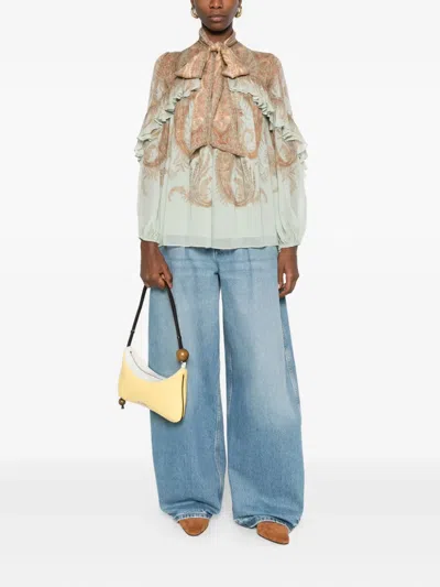 Zimmermann Blusa Memento In Crepe Stampato   Donna In Pink